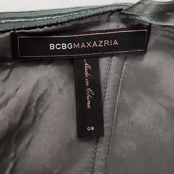 BCBGMAXAZRIA Women's Cocktail Strapless Bustier Pleated Dress Metallic Size 8 - Picture 10 of 16